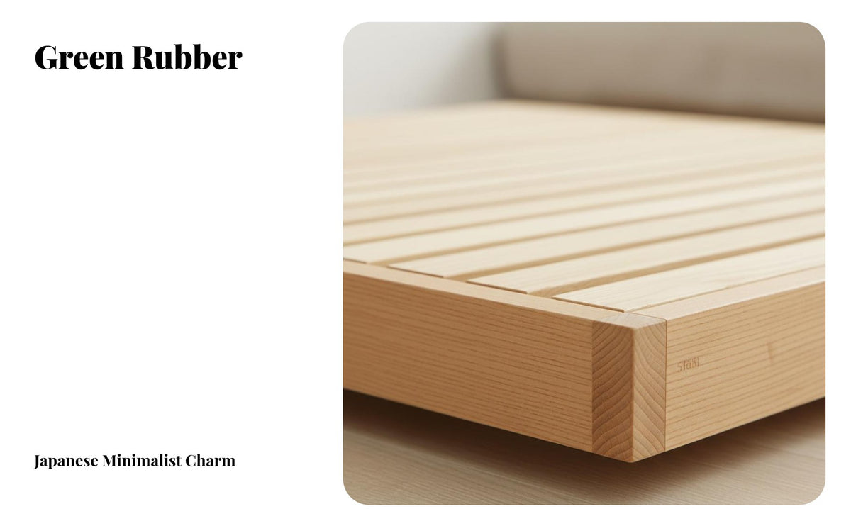 Japanese Design Foundation Bed Breathable Design Japanese Floor Bed Frame Sturdy Construction Mattress Foundation for Simplicity Lovers, Tatami Room
