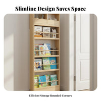 Space-Saving Slim Multi-Tier Book Display exposedShelf Design Tall Narrow Shelving Universal Tier Stable Structure Bookshelf Sturdy for Apartment Dwellers, Homeowners, Behind the Door, Child's Room, Small Areas, Bedroom