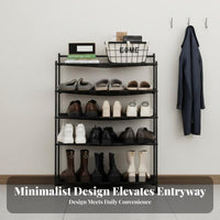 Modern Simple Design Foldable Shoe Rack Space-Saving Multi-Tier Shoe Shelf Installation-Assembly-No-Assembly Multi-Tier Storage Rack Large Capacity for Apartment Dwellers, Students, Homeowners, Small Areas, Dorm Room, Closet, Bedroom
