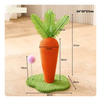 Wear-Resistant Carrot Cat Scratching Post Low-Shedding Carrot Scratching Post Long-Lasting Sisal Cat Scratcher Stable Base for Indoor Cats, Kittens