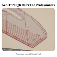 Sewing Grading Ruler Versatile Garment Design Ruler Exact Measurements Crafting Tool for Pattern Makers, Fashion Designers, Tailoring, Drafting