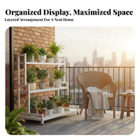 Tiered Plant Stand Multitier Design Stepped Plant Display Large Capacity sturdy Duty for Homeowners, Balcony