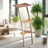 Cat Climbing Frame with 3-Level Activity Center, Solid Wood Freestanding Perch and Bed for Indoor Cats to Rest Near Window Sill and Glass Area
