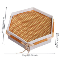 Pet Bed with Woven Mat Hexagonal Elevated Pet Bed Breathable for , Kittens, Indoor