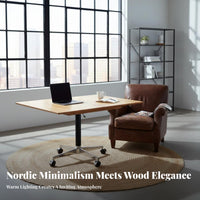Nordic Design Adjustable C-Shaped Table Mobile with casters C-Shaped Couch Table Foldable surface Household Furniture Space-Saving for Apartment Dwellers, Homeowners, Remote Workers, Living Room, Small Spaces, Bedroom, Home Office