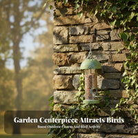 Decorative Design Wild Bird Feeder Weather Resistant Wild Bird Dispenser Easy to Refill for Garden Enthusiasts, Backyard