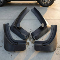 4 Pieces Pre-Formed Holes Molded Mudguard Set Matte Finish Black Mudguards Contoured Curved Mudguards Glossy