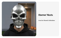 Movable Jaw death's-face gear headpiece Scary Appearance Costume Accessory complete facial Coverage