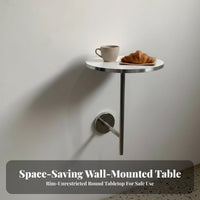 Bauhaus Design Wall-Mounted Round Table Solid Wood Small Wall Bar Table Space-Saving Household Furniture Minimalist Design for Cafe Owners, Apartment Dwellers, Living Room, Kitchen, Entryway, Bedroom