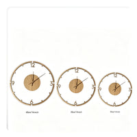 Silent Wooden Wall Clock Wood-Grain Minimalist Wall Clock Modern Natural for Living Room