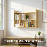 Minimalist Aesthetic Wall-Mounted Cubby Shelf Multi-Layer Design Bookcase Space-Saving Bookshelf Strong Load-Bearing for Apartment Dwellers, Book Collectors, Study Room, Home Office, Small Areas, Bedroom