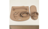 Pre-Punched DIY Bag Making Kit Leather-Like Bag Accessory Kit Stitched Silver-Tone for Crafters, Hobbyists, Leathercraft, Crochet, Knitting