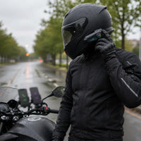 IPX6 Water Resistant Motorcycle Helmet Headset Double-Phone Connection Helmet Bluetooth Headset Noise Reduction Motorcycle Bluetooth Communication System Voice Assistant Support