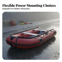 Engine Mount Ready Aluminum Floor Assault Boat Heavy-Duty 3-Person Inflatable Raft Portable Rubber Dinghy Multi-Chamber Design for Fishing Enthusiasts, Rescue Teams, Families, Lakes and Rivers, Recreational Outings, Recreation, Coastal Cruising