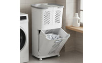 Laundry Sorter Cart Portable 2 Tier Laundry Hamper Freestanding Home Storage for Washroom