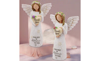 Commemorative Keepsake Appreciation Angel Figurine Hand-Painted Home Decoration Engraved Message for Friends, Teachers, Bookshelf