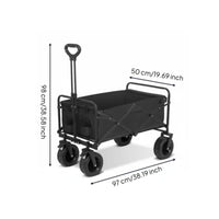Large Capacity Foldable Camping Wagon 360° Rotating Wheels Collapsible Utility Wagon Waterproof Material Heavy Duty Garden Wagon for Gardeners, Shopping