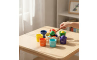 Color Sorting Bowl Set Rainbow Sorting Toy with Cups and Balls Cup and Ball Toy Preschool Wooden for Toddlers, Classroom
