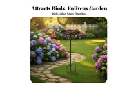 Vintage Wrought Avian Basin 2-in-1 Design Metal Pedestal Avian Bath Garden Decor Multi-Functional Fauna Accessory for Lawn