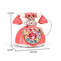 Music Princess Toy Phone Educational Musical Toy Telephone Lights and Sounds Play Phone Retro Design for Girls, Kids, Toddlers