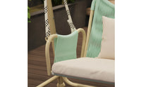 Double Swing Chair with Stand Freestanding Swing Chair with Stand Cushioned Furniture for Couples, Adults, Backyard, Balcony, Garden