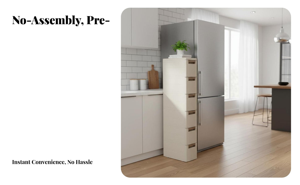 Space-Saving Narrow Gap Cabinet Slim Design Household Storage Multi-Tier Drawer Unit Wheeled for Apartment Dwellers, Homeowners, Small Spaces, Kitchen, Bathroom, Dorm Room