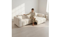 Electric Recliner Sofa Bed Remote Control Convertible Sleeper Sofa Adjustable Headrest Teddy Fleece Sectional for Small Areas