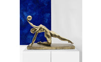 Gift Idea Home Golden Ornament Gymnast Statue Geometric Style Metal Gymnast Figurine for Living Room