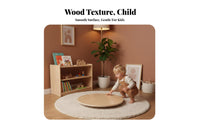 Sturdy Wood Construction Wooden Balance Disc Strengthens Core Muscles Wooden Balance Board Polished Splinter-Splinter-Resistant Edges Round Wobble Board Unstructured-Ended Play for Toddlers, Kindergarten, Indoor, Playroom