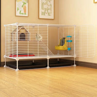 Hamster Cage and Multi-Level Chinchilla Cage, Indoor Gerbil Cage with Front Access Door, Rodent Cage Featuring a Bottom Board for Easy Cleaning