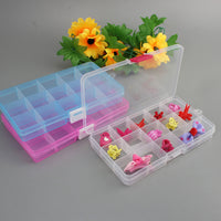 15-Grid Clear Plastic Storage Box with Removable Dividers for Small Parts and Components