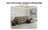 Electric Reclining Sectional with Wide siderests Wireless Remote Control Recliner Sofa High spinerest Living Room Furnishing for Adults, Large Apartment
