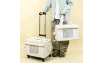 Pet Carrier with Telescopic Handle Soft-Sided Pet Carrier Trolley Portable Travel Bag for Cats