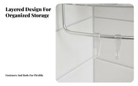 No-Drill Installation Triangular Corner Organizer Space Saving Shower Organizer Large Capacity Bathroom Accessory With Hooks for Homeowners, Families, Students, Washroom, Bathtub, Kitchen