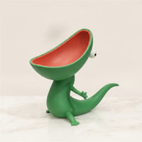 3D-Printed Lizard Soap Holder Novelty Lizard Holder with Drainage Quirky Soap Dish with Drain Hole Decorative for Homeowners, Bathroom, Entryway, Desk