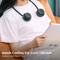 USB Rechargeable Bladeless Neck Fan Quiet Operation Hanging Neck Fan Lightweight Wearable Air Cooler Long Battery Life for Athletes, Commuters, Outdoor, Sports, Travel, Office