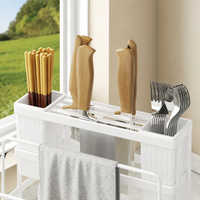 Hygienic Knife Block, Knife and Utensil Holder, Carbon Steel, Modern Countertop Storage, Integrated Block