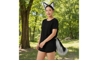 2 Pieces Animal Ears and Tail Set Furry Animal Cosplay Costume Accessories Soft Cosplay Set for Cosplayers