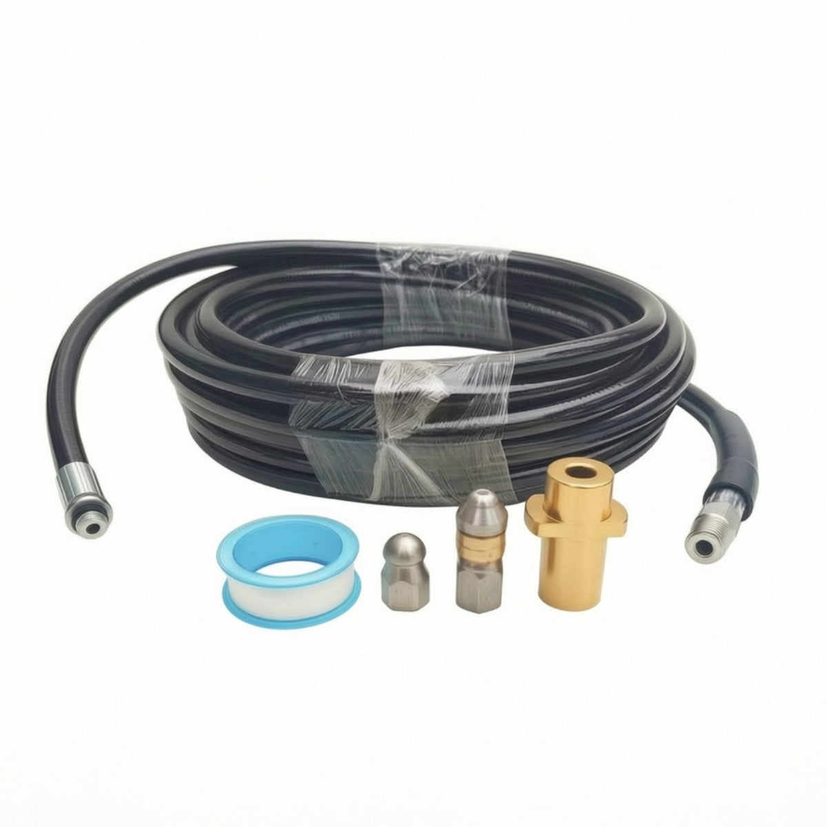 Sewer Drain Cleaning Hose with Nozzles Flexible Rotating Nozzle Wear-Resistant for Plumbers