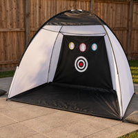 Portable Golf Hitting Enclosure Freestanding Golf Practice Net Target Panel Batting Enclosure Net Fiberglass Poles