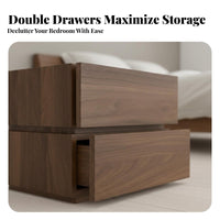 Minimalist design 2-Drawer End Table Nordic Design Nightstand Pre-Assembled Bedside Cabinet Easy Assembly for Apartment Dwellers, College Students, Small Apartments, Living Room, Office, Entryway
