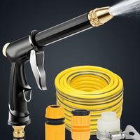 Car Cleaning and Car Wash Kit with High Pressure Hose Nozzle, Long Handle Watering Lance for Detailing, Hose Spray with 3-8 Meters Distance