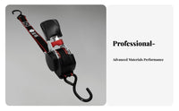 High-Strength Strap Retractable Ratchet Strap Tangle Tangle-Resistant Ratchet Cargo Strap with Hooks Ergonomic Handle for Vehicle, Trailers