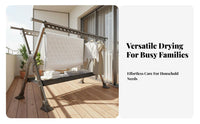 Indoor Outdoor Use Foldable Clothes Drying Rack Space-Saving Collapsible Laundry Airer Portable Collapsible Clothes Horse Large Capacity for Apartment Dwellers, Homeowners, Homemakers, Balcony, Dorm Room