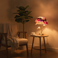 Elegant Rose Petal Lamp Unique Table Lamp with Flower Shade Soft Floral Desk Light Cozy for Living Room, Wedding