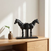 Horse Bookends Functional Carved Bookends Classic Book Holders for Bookshelf, Desk