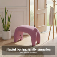 petShaped Ottoman Sturdy Wooden Legs petShaped Pouf Fuzzy Texture Low Stool for Parents, Pet Owners, Entryway, Living Room, Playroom