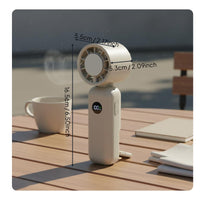 100 Speed Adjustable Mini Foldable Fan LED Digital Display Personal Air Cooler Built-in Carabiner for Office