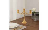 Ornate 3-Arm Candelabra Classic 3-Arm Candlestick Holder Elegant Candle Holder with Three Arms Antique for Mantel