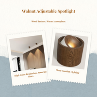 Adjustable Walnut LED Spotlight